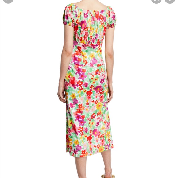 Caroline Constas | Calia Floral Short Sleeve Midi Dress - Picture 2 of 2